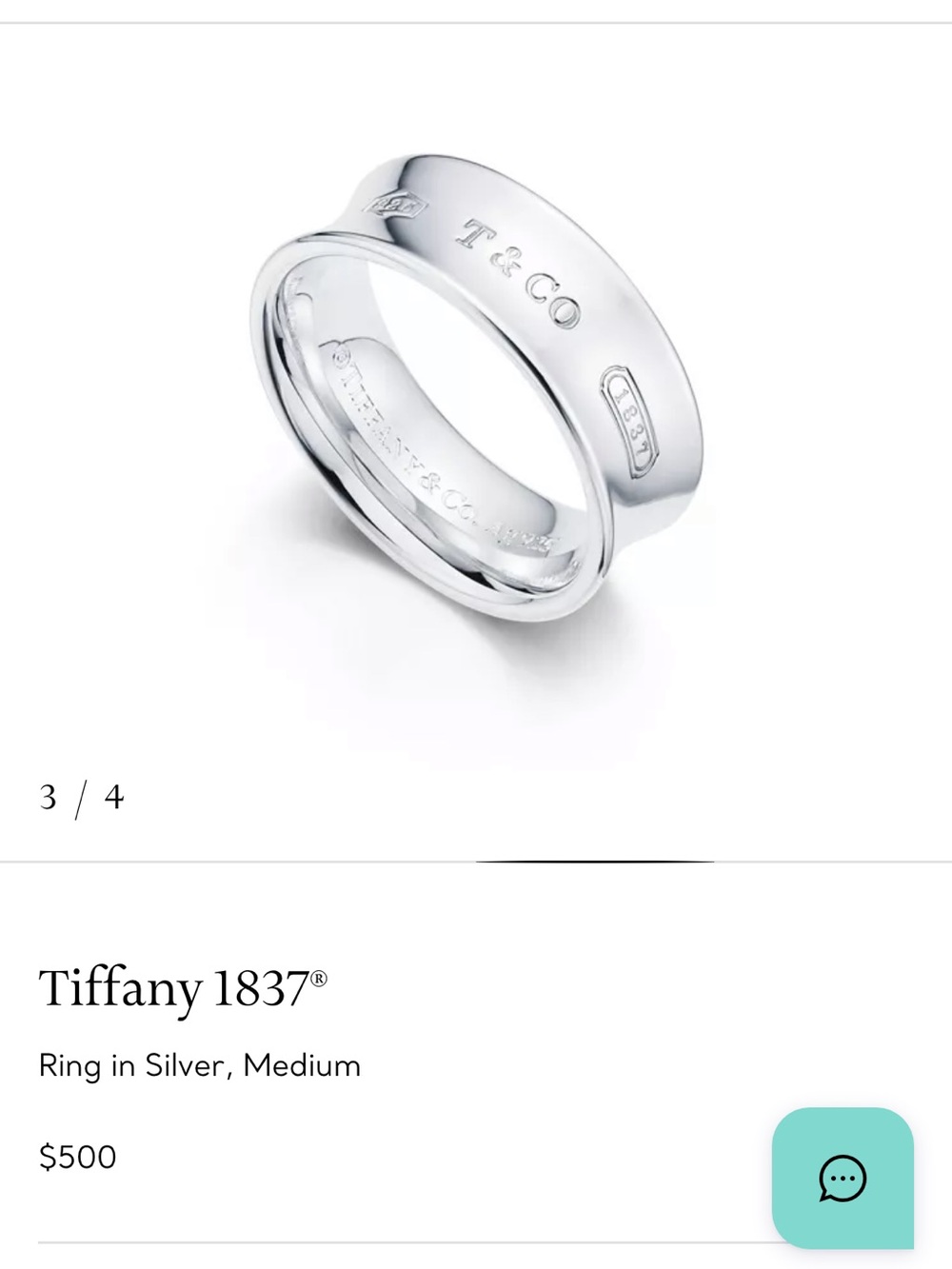 Tiffany & Co. Silver Band Ring with Star Accents